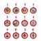 Melrose Twelve Days of Christmas Glass Disc Ornaments - 4.75" (120mm) - Multi-Color - 12ct